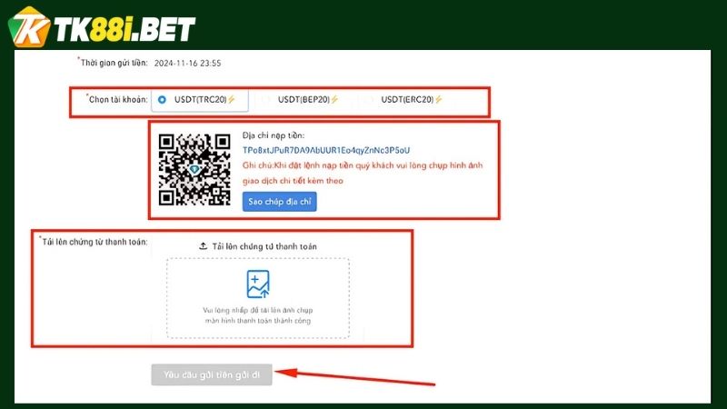 Bảo mật, an toàn khi nạp tiền TK88 bằng tiền USDT
