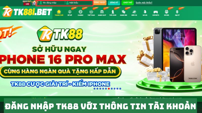 Điền thông tin đăng nhập tài khoản hội viên chính xác 