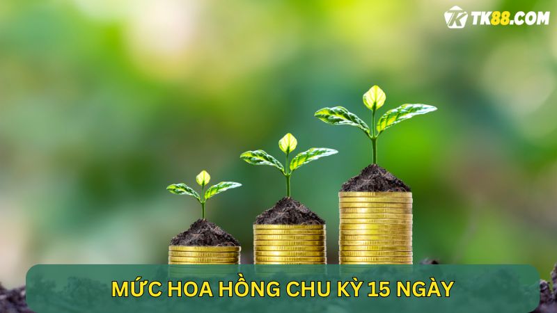 Mức hoa hồng đại lý nhận được với chu kỳ 15 ngày